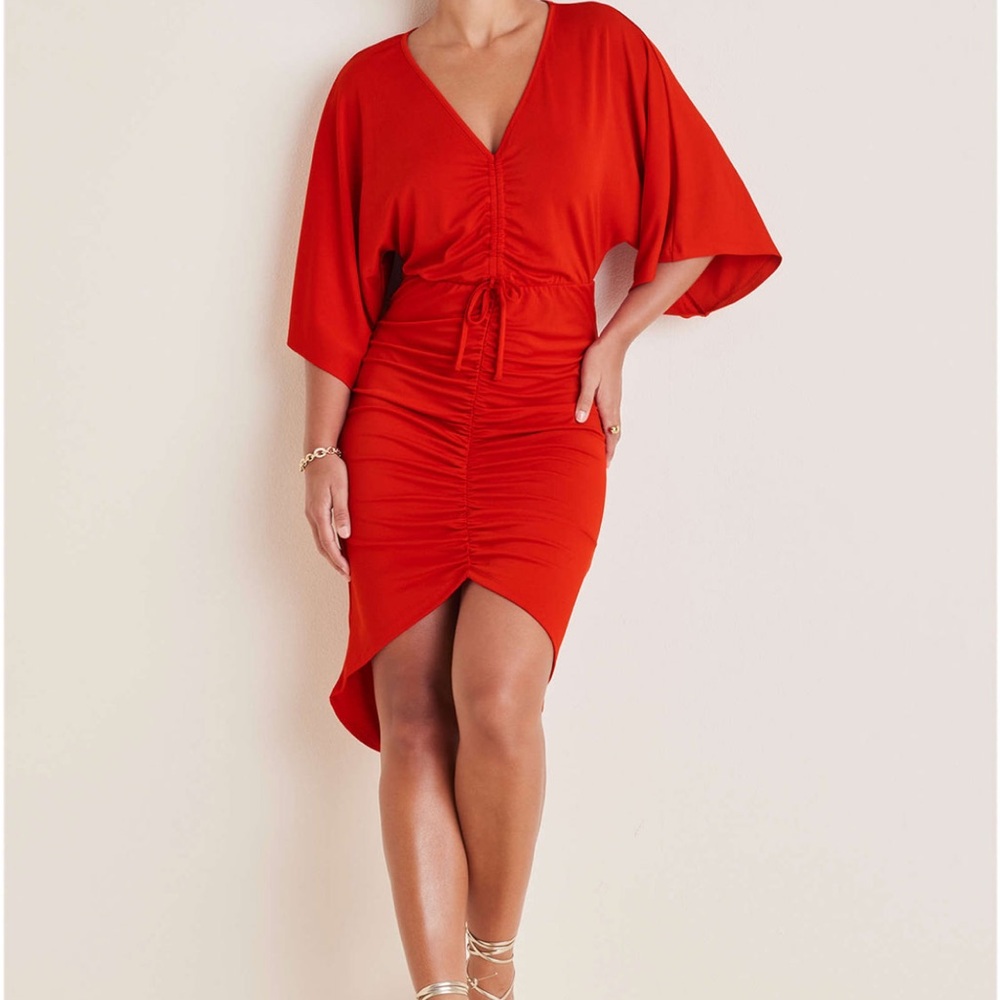 VENUS Vibrant Red High-Low Dress
